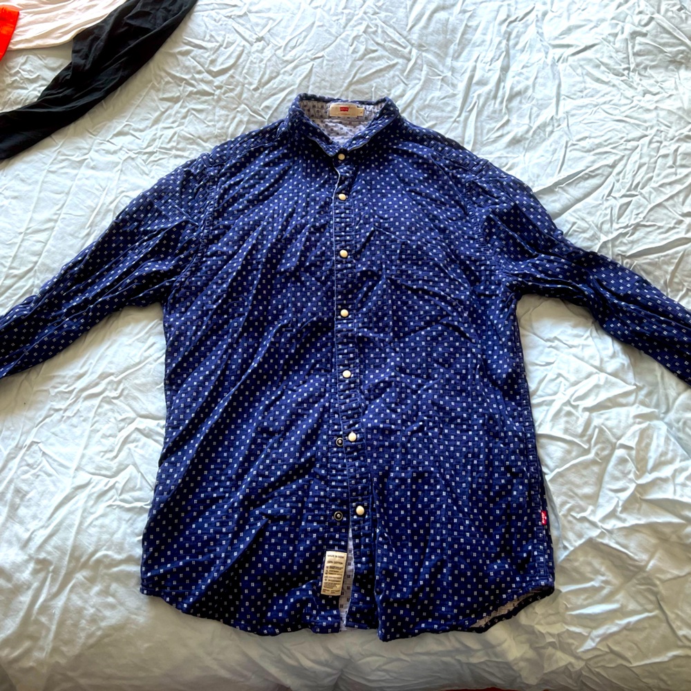 Levi’s San Francisco Western shirt, Ultramarine blue w. mock ivory snap buttons